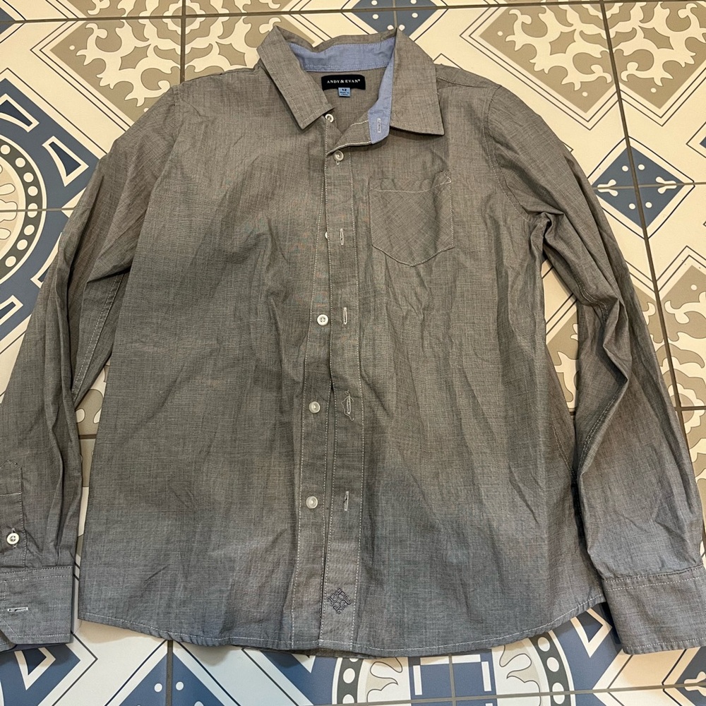 Andy & Evan Gray Button Down Shirt Casual Style